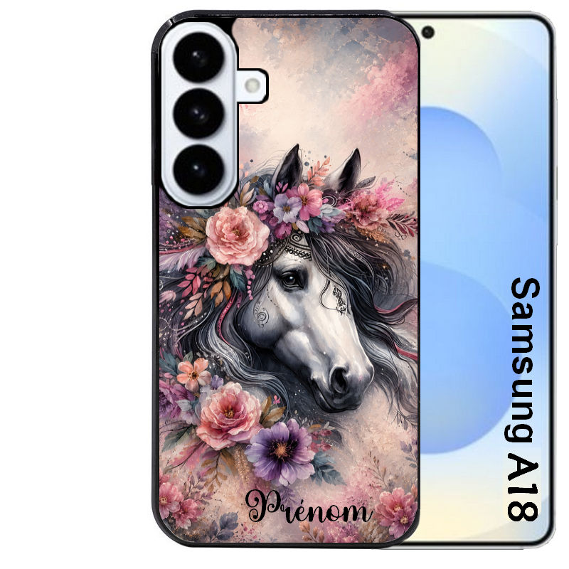 Coque pour Galaxy A08 A18 A28 A38 A58 personnalisée cheval boho