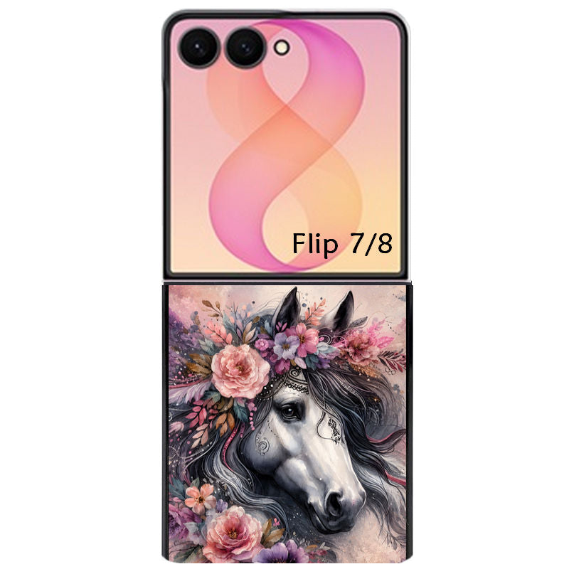Coque pour Z FLIP 6 7 8 personnalisée cheval boho