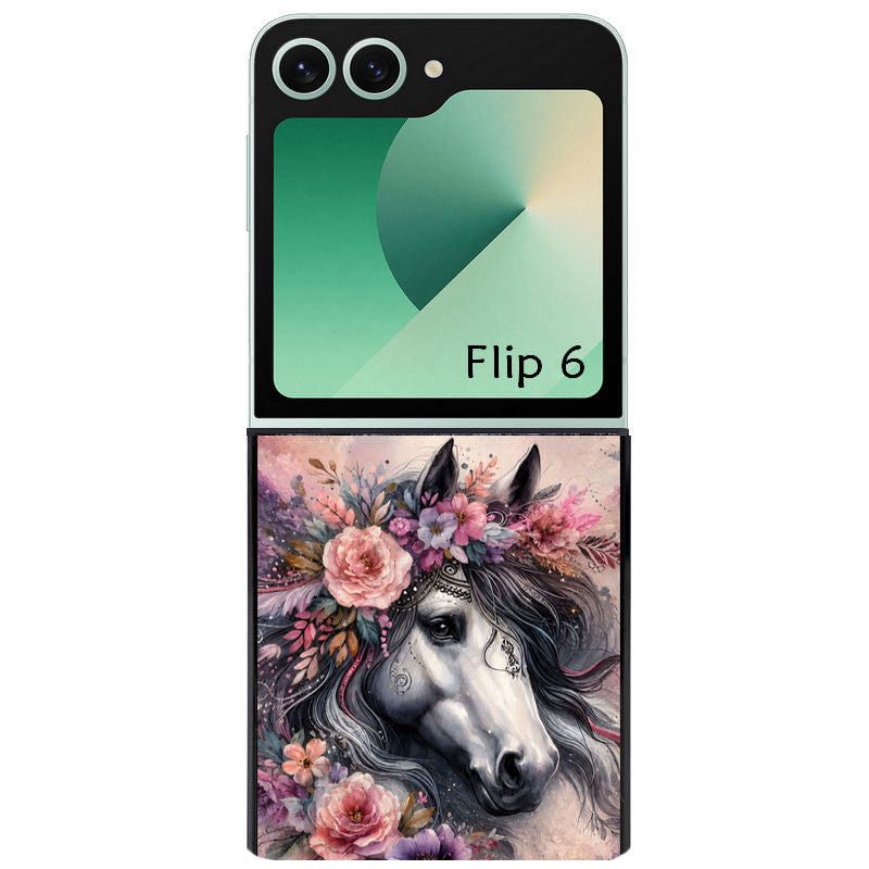 Coque pour Z FLIP 6 7 8 personnalisée cheval boho