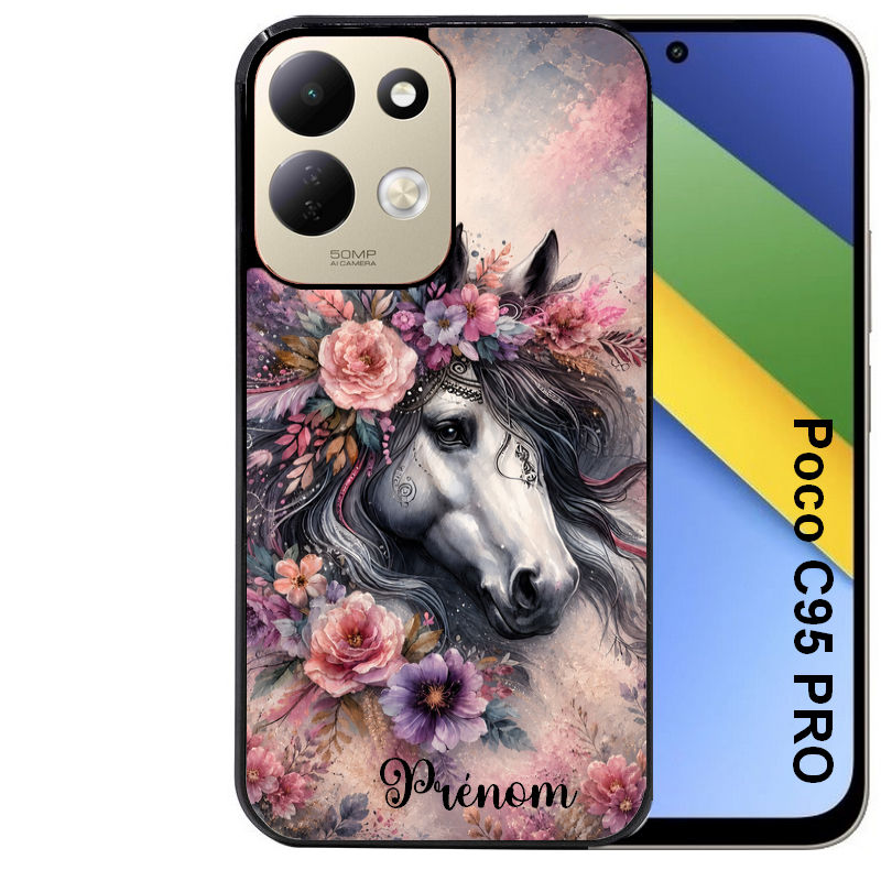 Coque pour POCO C95 PRO personnalisée cheval boho