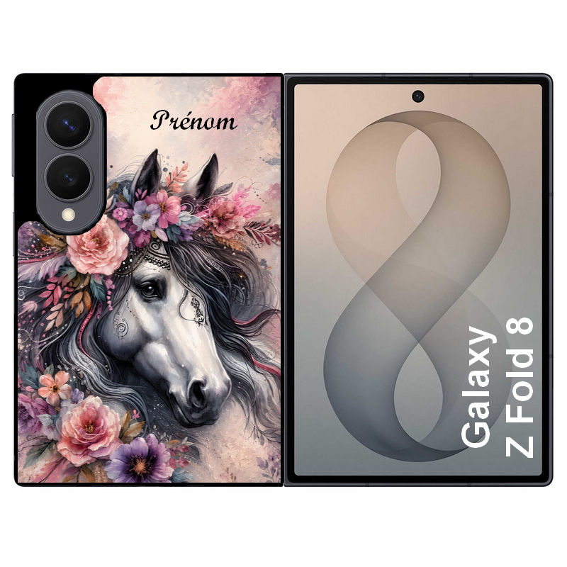Coque pour Z FOLD 8 personnalisée cheval boho