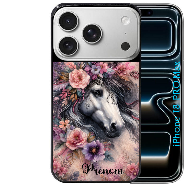 Coque pour Iphone 18 / PRO / PRO MAX / 18E personnalisée cheval boho