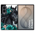 Coque pour Z FOLD 8 cheval et fleurs
