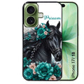 Coque pour Iphone 18 / PRO / PRO MAX / 18E cheval et fleurs
