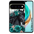 Coque pour Pixel 10 / 11 / PRO / XL cheval et fleurs