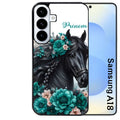 Coque pour Galaxy A08 A18 A28 A38 A58 cheval et fleurs