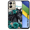 Coque pour POCO C95 PRO cheval et fleurs