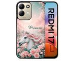 Coque pour Redmi 17 et 17C 4G 5G personnalisée cheval floral