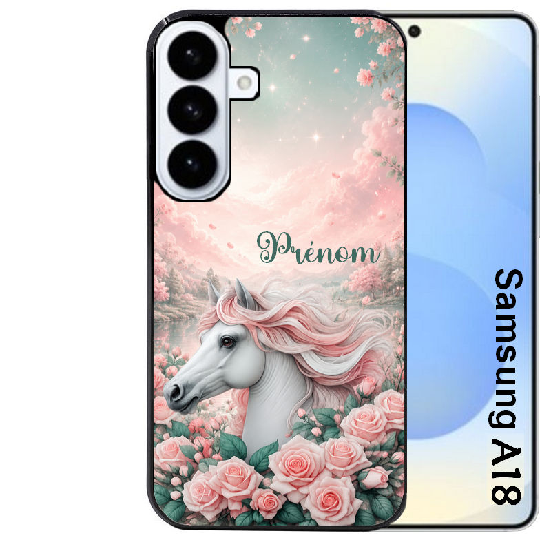 Coque pour Galaxy A08 A18 A28 A38 A58 personnalisée cheval floral