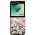 Coque pour Z FLIP 6 7 8 personnalisée cheval floral