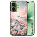 Coque pour Iphone 18 / PRO / PRO MAX / 18E personnalisée cheval floral