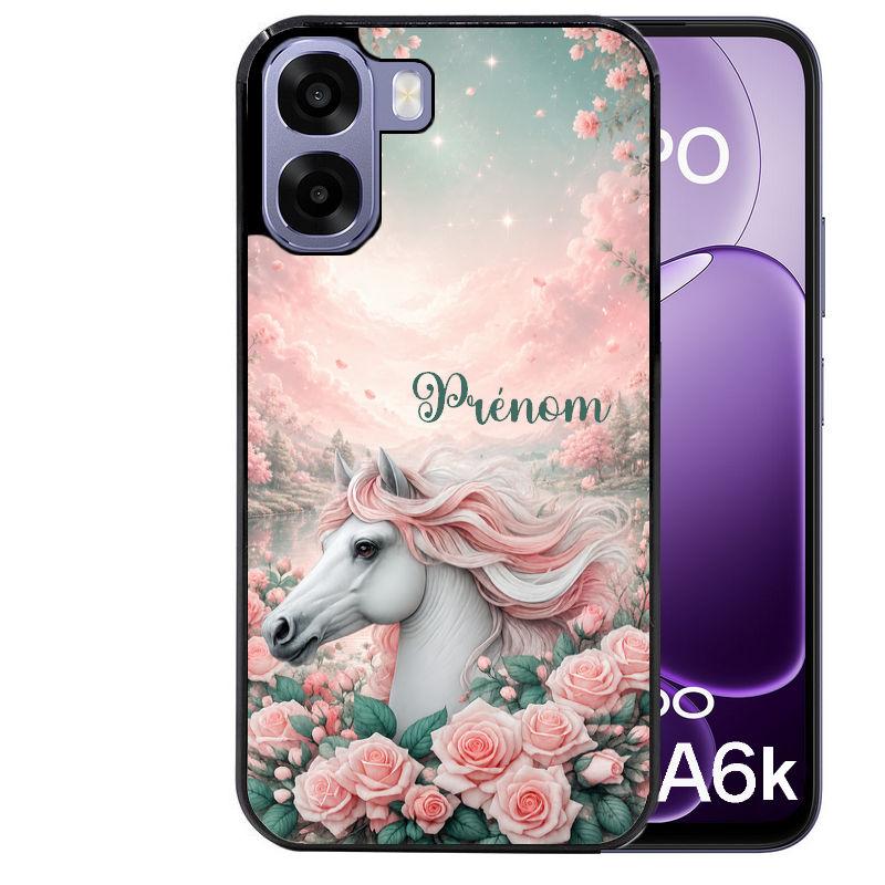 Coque pour Oppo A6 A6 A6K personnalisée cheval floral
