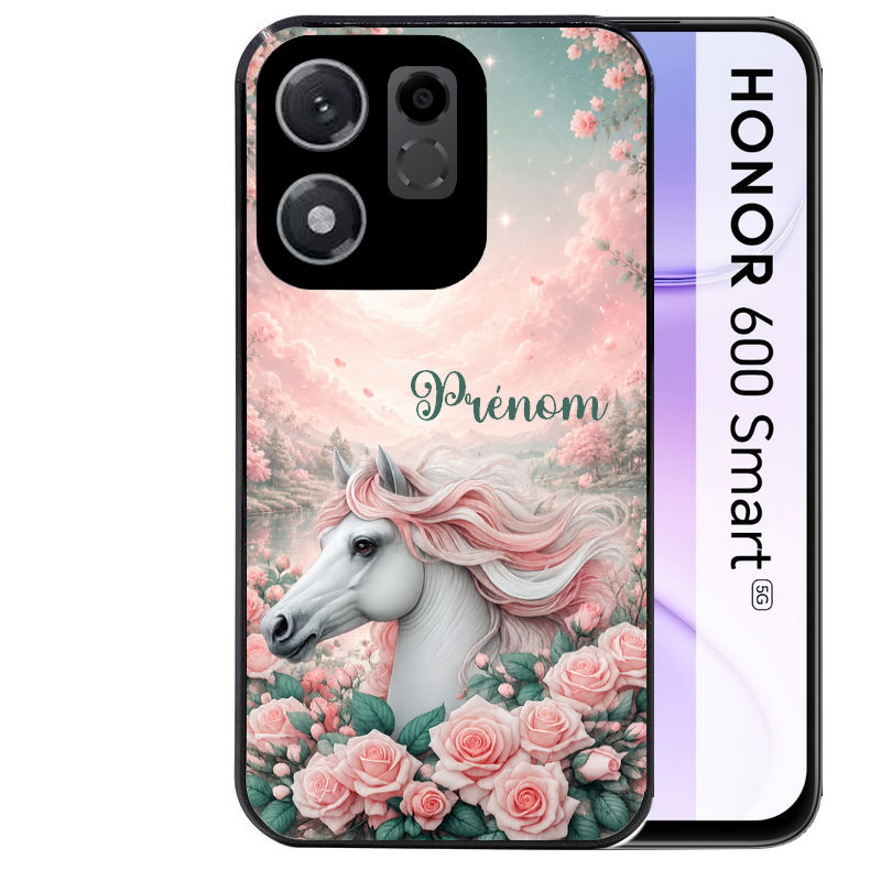 Coque pour Honor 600 SMART personnalisée cheval floral