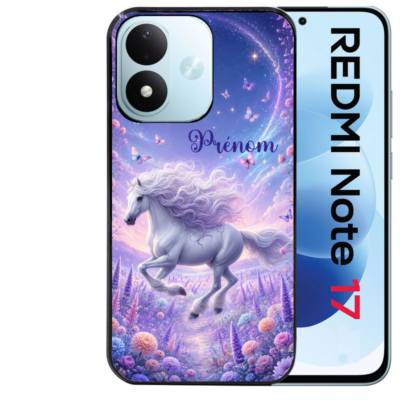 Coque pour Redmi Note 17 et PRO 4G 5G Max personnalisée cheval papillon