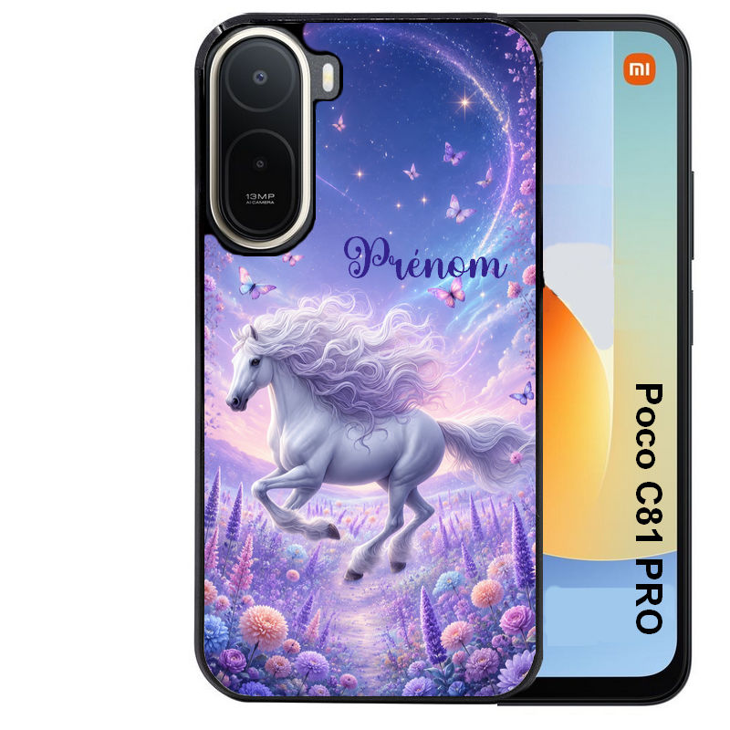 Coque pour POCO C81 PRO personnalisée cheval papillon