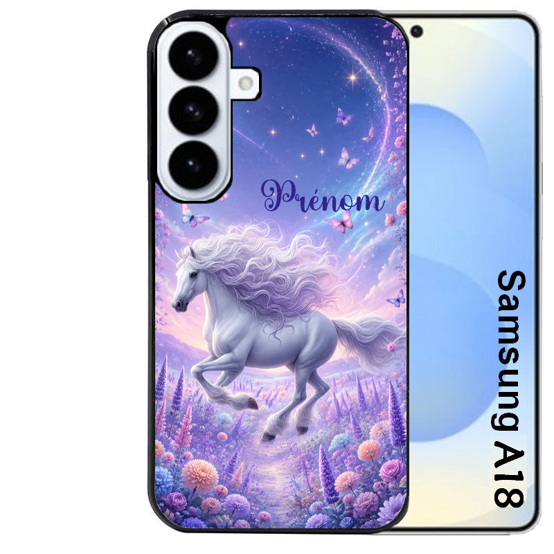 Coque pour Galaxy A08 A18 A28 A38 A58 personnalisée cheval papillon