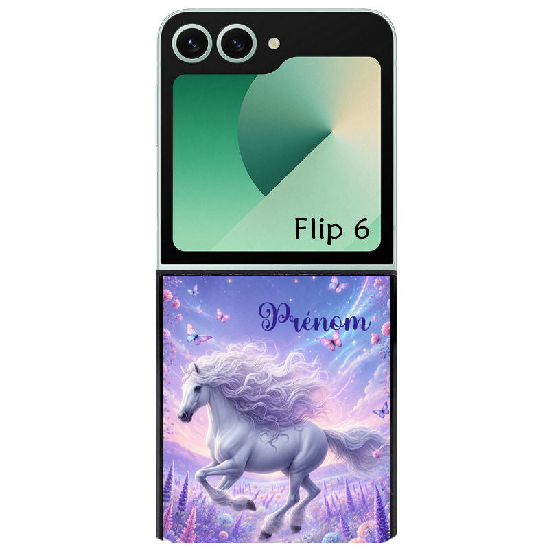 Coque pour Z FLIP 6 7 8 personnalisée cheval papillon