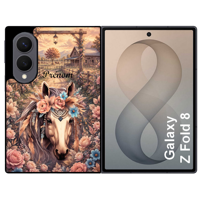 Coque pour Z FOLD 8 personnalisée cheval ranch