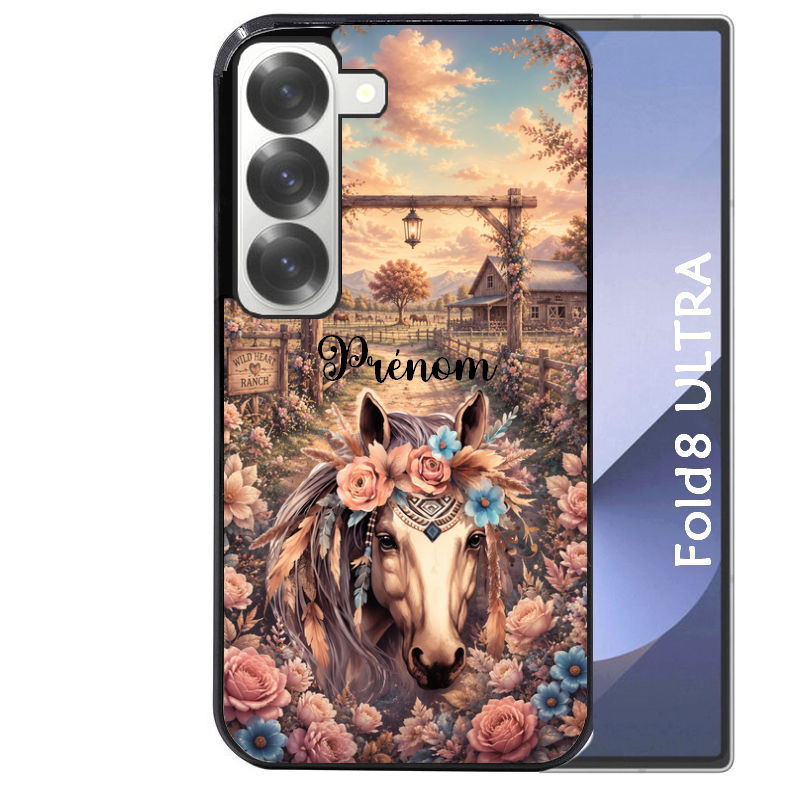 Coque pour Z Fold 8 / ULTRA personnalisée cheval ranch