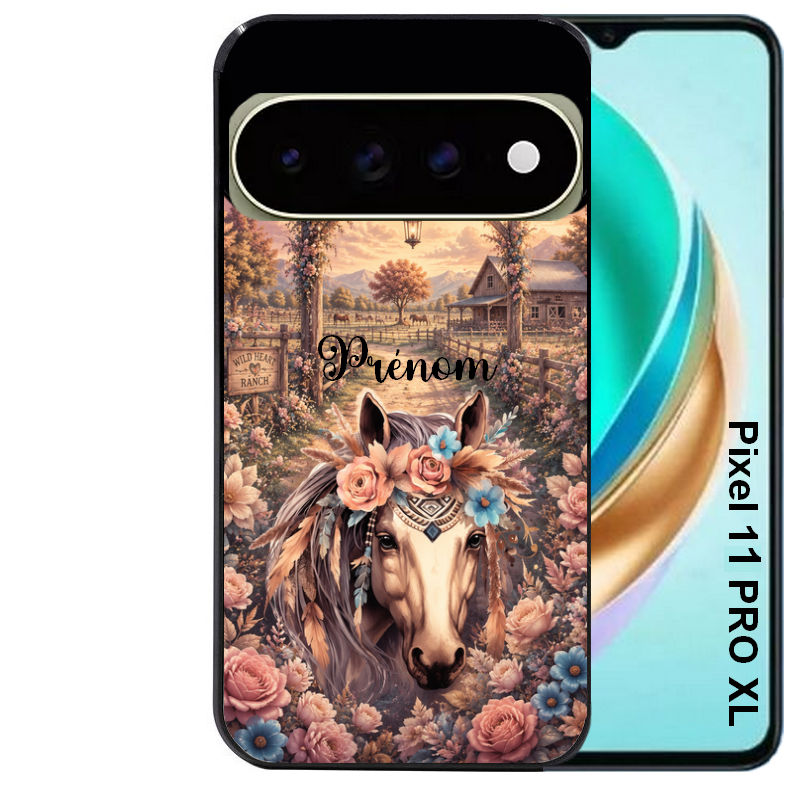 Coque pour Pixel 10 / 11 / PRO / XL personnalisée cheval ranch