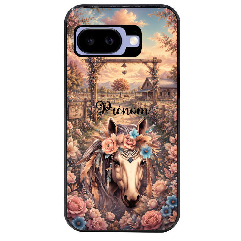 Coque pour Pixel 8A 9A 10A personnalisée cheval ranch