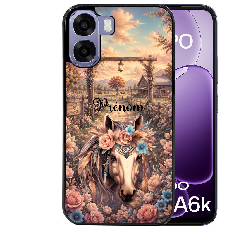 Coque pour Oppo A6 A6 A6K personnalisée cheval ranch