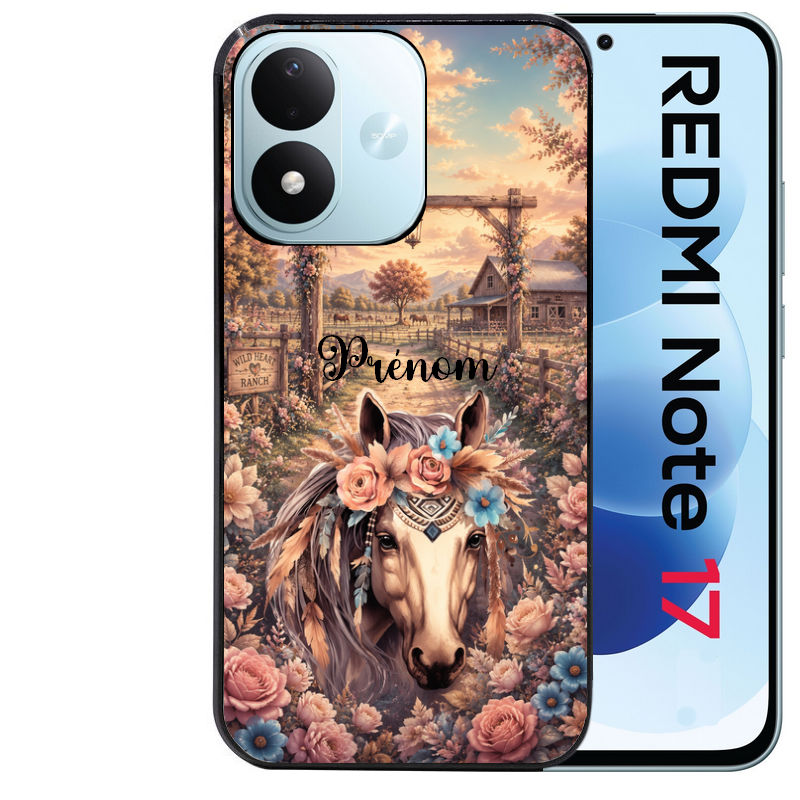 Coque pour Redmi Note 17 et PRO 4G 5G Max personnalisée cheval ranch