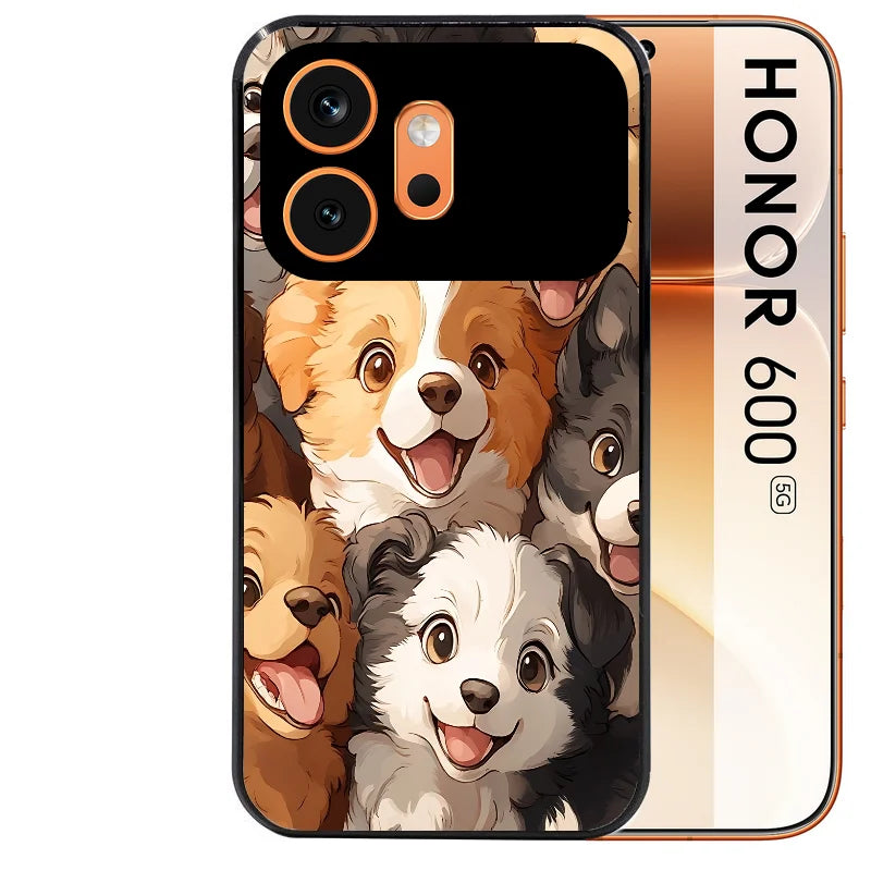 Coque noire taperso pour Honor 600 et 600 PRO avec motif chien smile protection antichoc personnalisée