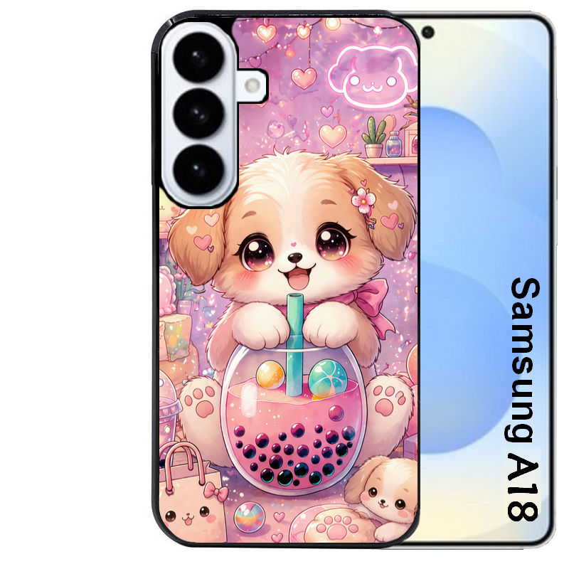 Coque pour Galaxy A08 A18 A28 A38 A58 chien bubble