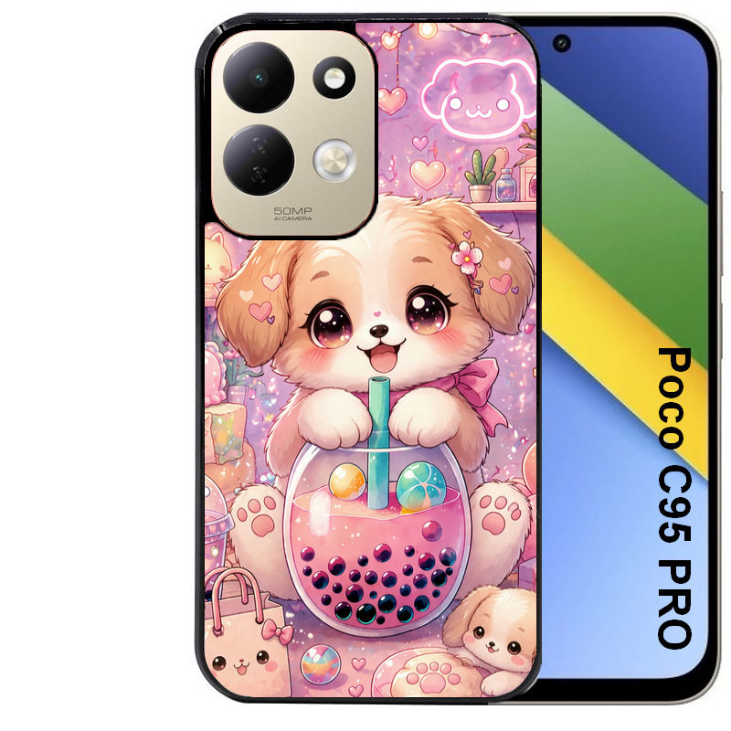 Coque pour POCO C95 PRO chien bubble