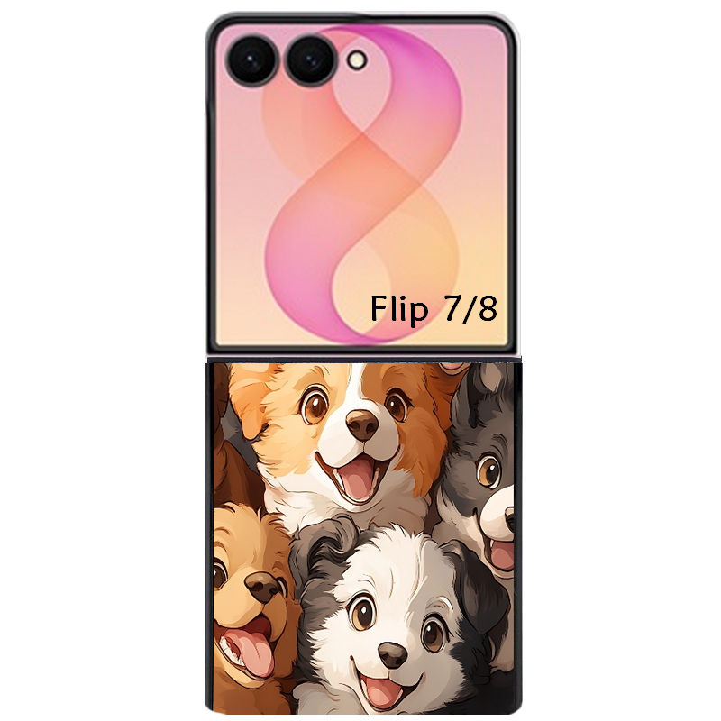 Coque pour Z FLIP 6 7 8 chien smile