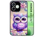 Coque noire pour Honor 600 LITE avec motif chouette violette protection antichoc personnalisée
