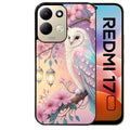 Coque pour Redmi 17 et 17C 4G 5G chouette cerisier