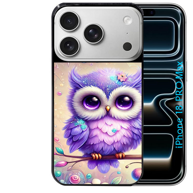 Coque pour Iphone 18 / PRO / PRO MAX / 18E chouette violette