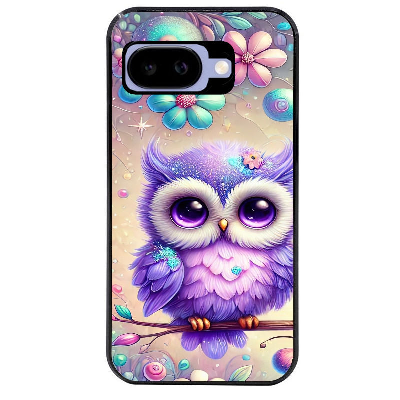 Coque pour Pixel 8A 9A 10A chouette violette
