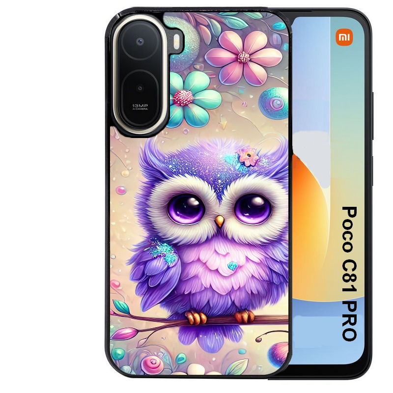 Coque pour POCO C81 PRO chouette violette