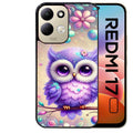 Coque pour Redmi 17 et 17C 4G 5G chouette violette