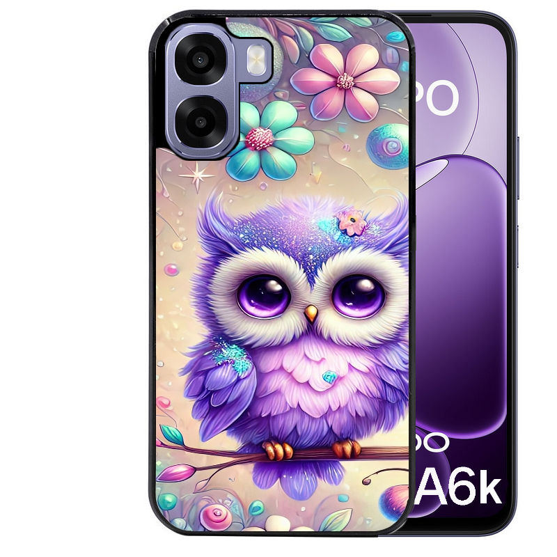 Coque pour Oppo A6 A6 A6K chouette violette