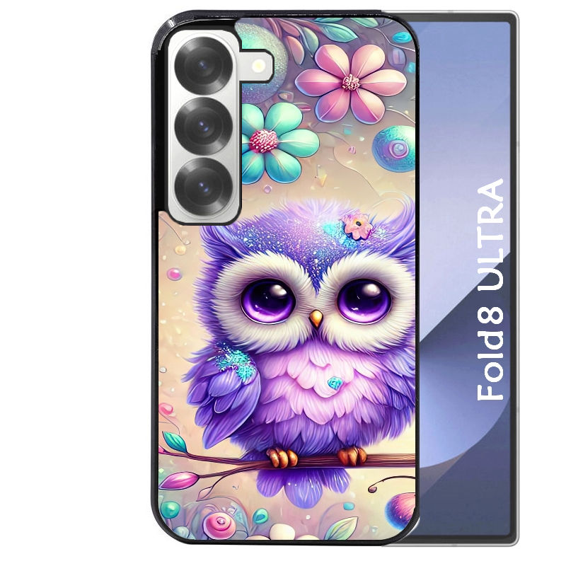Coque pour Z FOLD 8 ULTRA chouette violette