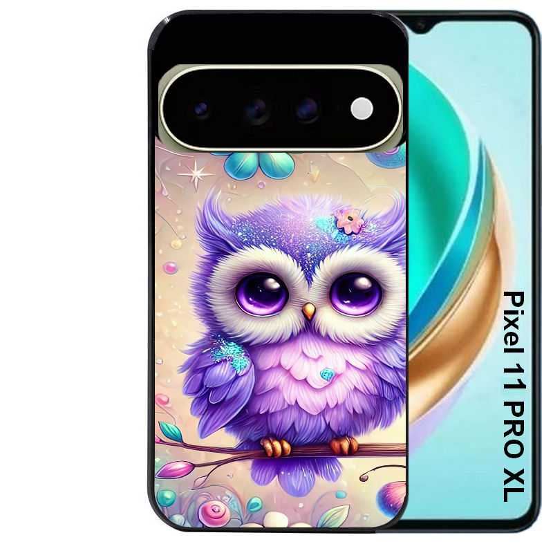 Coque pour Pixel 10 / 11 / PRO / XL chouette violette