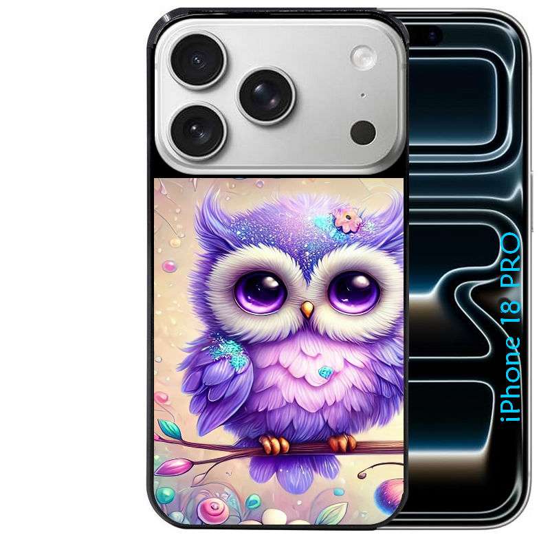 Coque pour Iphone 18 / PRO / PRO MAX / 18E chouette violette