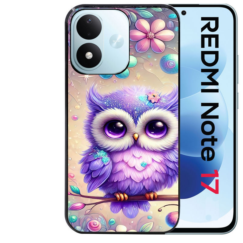 Coque pour Redmi Note 17 et PRO 4G 5G Max chouette violette