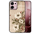 Coque noire taperso pour OPPO A6 PRO 4G et 5G avec motif bois et dentelle 2 protection antichoc personnalisée
