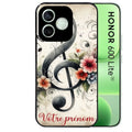 Coque noire pour Honor 600 LITE avec motif musique cle sol personnaliséee protection antichoc personnalisée