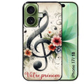 Coque pour Iphone 18 / PRO / PRO MAX / 18E personnalisée musique cle sol