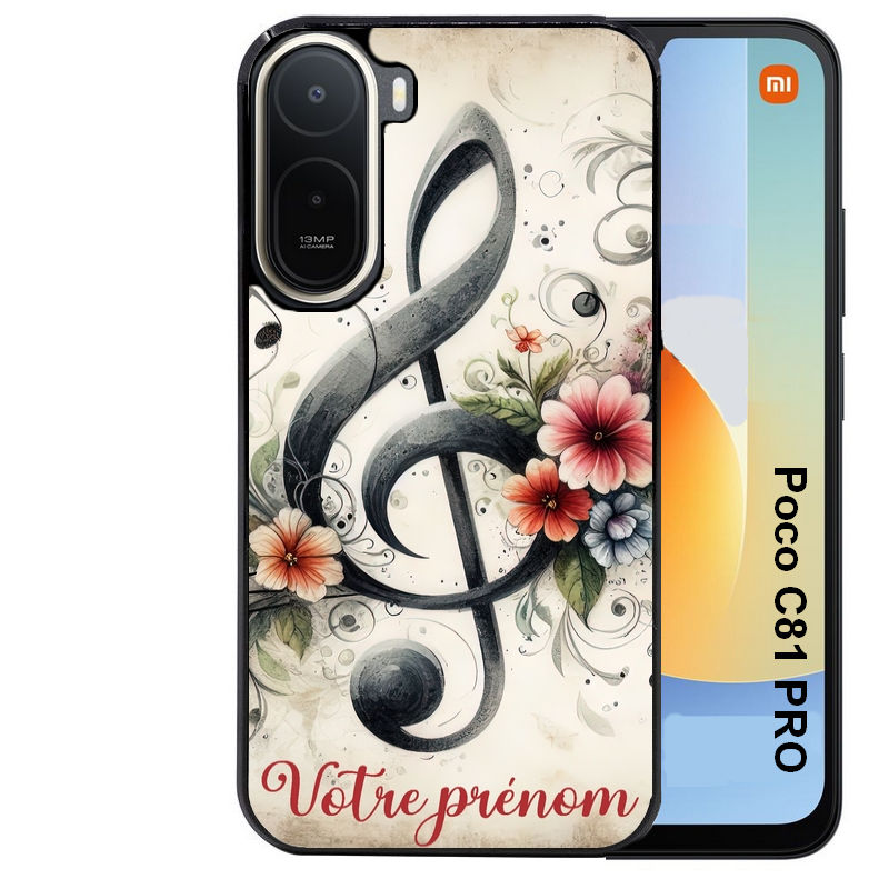 Coque pour POCO C81 PRO personnalisée musique cle sol