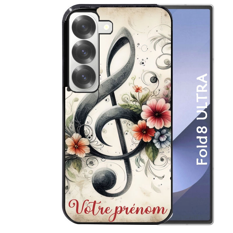 Coque pour Z Fold 8 / ULTRA personnalisée musique cle sol