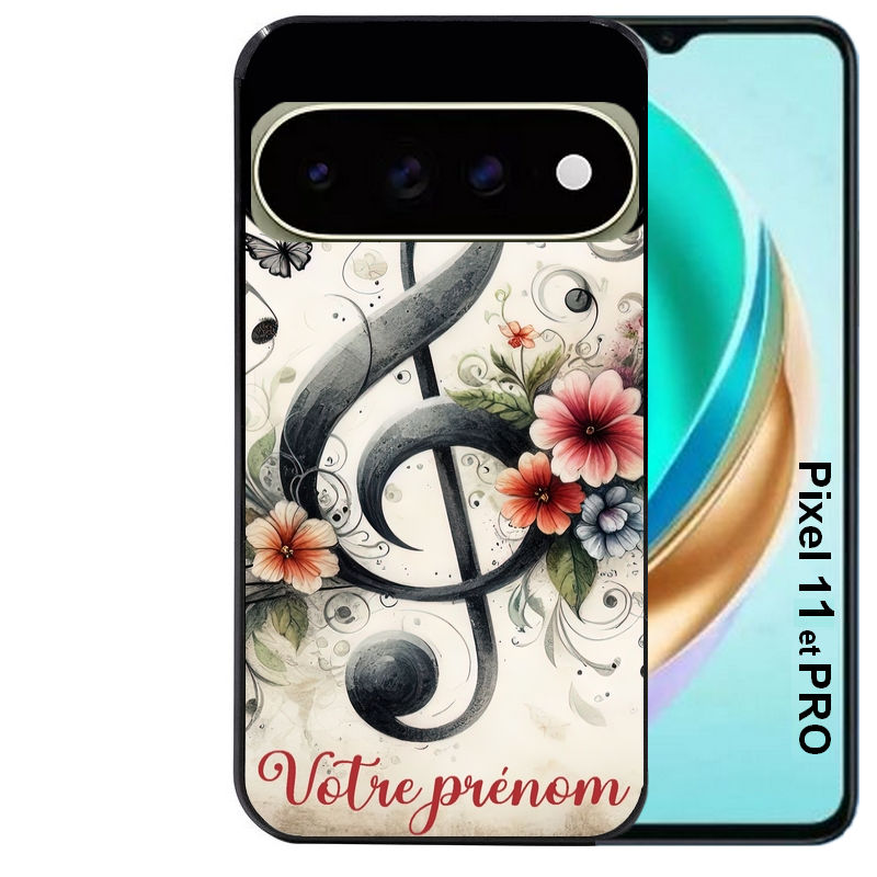 Coque pour Pixel 10 / 11 / PRO / XL personnalisée musique cle sol