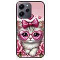 Coque noire taperso pour Redmi 12 4G et 5G avec motif chat lunettes protection antichoc personnalisée