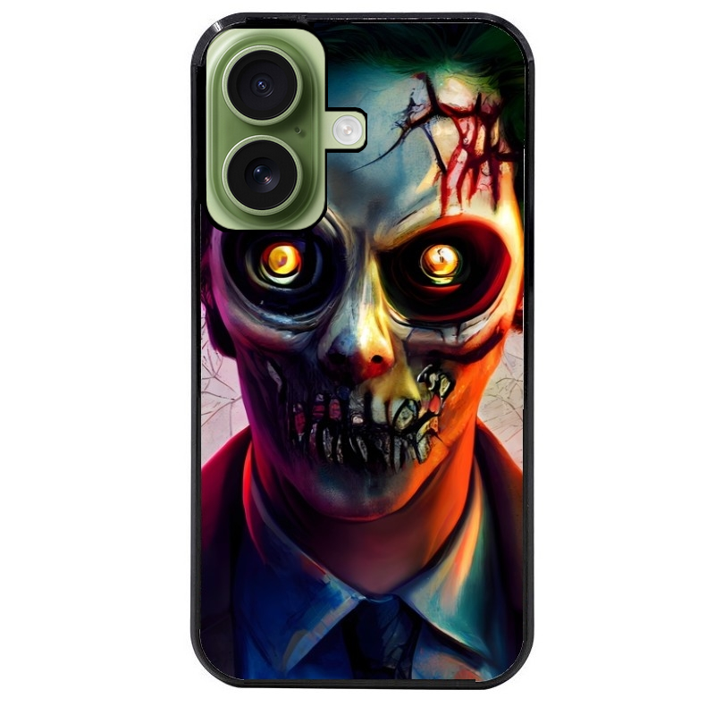 Coque noire taperso pour Iphone 16 16E PLUS MAX PRO motif joker style zombie protection antichoc personnalisée